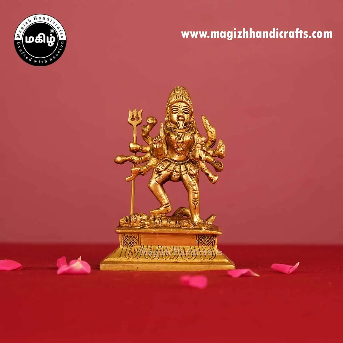 Brass goddess Kali idol - 4 inches - image 1