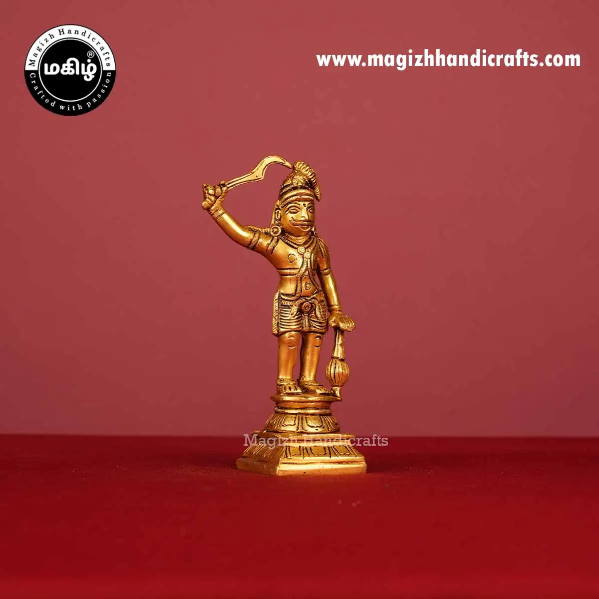 Brass god Karuppasamy idol - 6inch - image 1