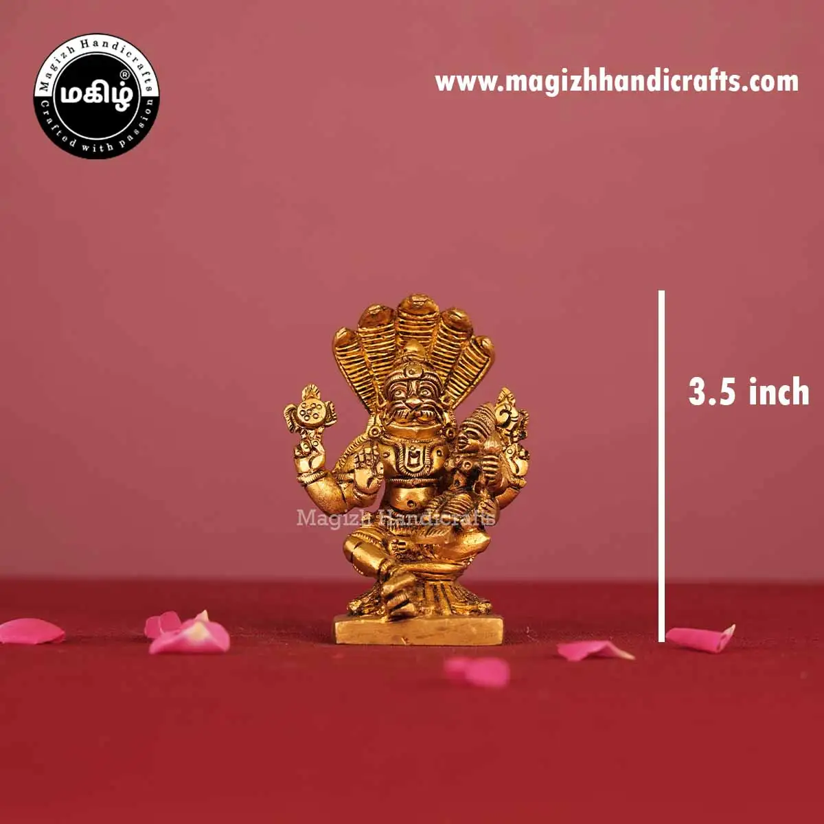 Brass Snake Narasihma Lakshmi - 3.5 inch - image 2