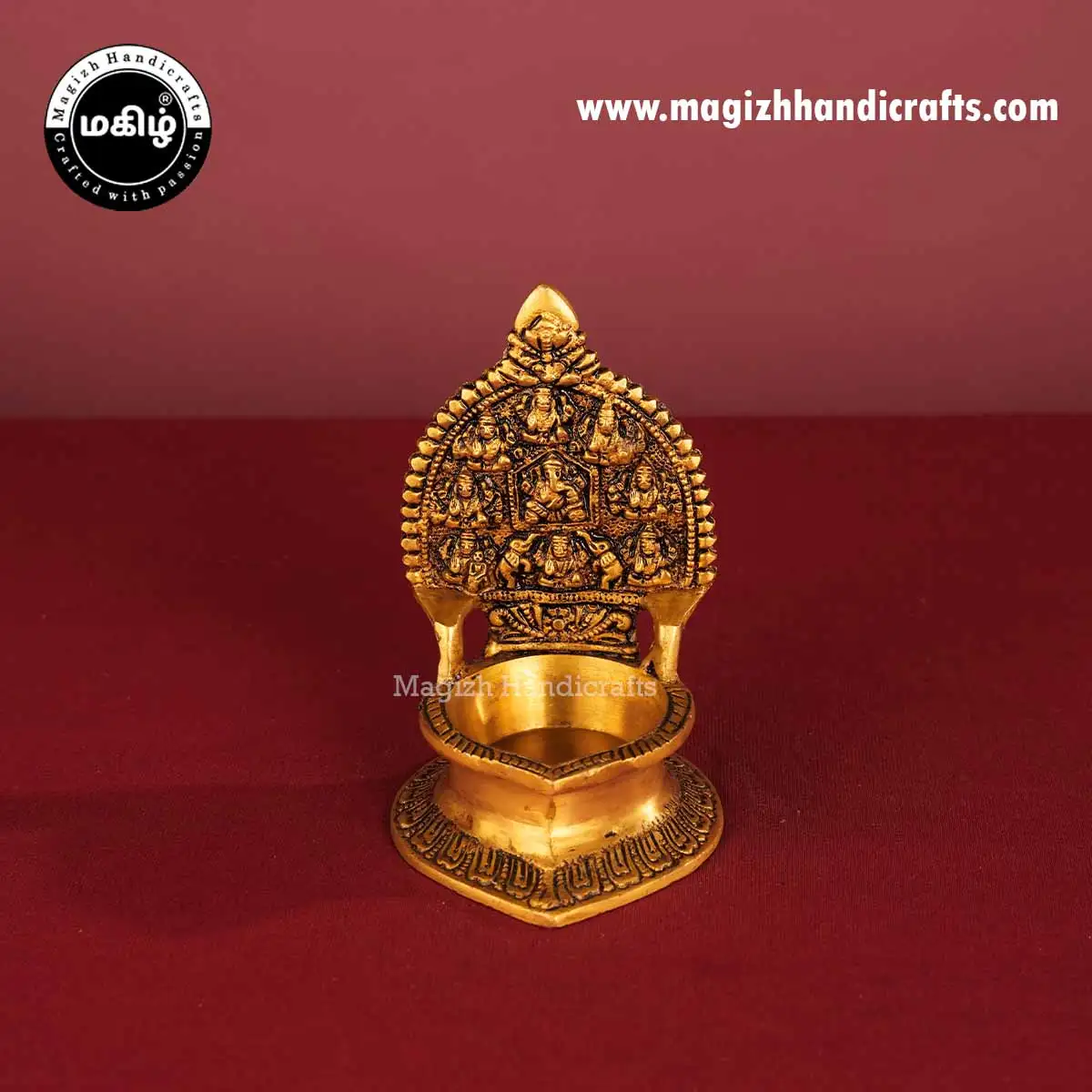 5 inches Brass Ashta Lakshmi Lamp - image 1