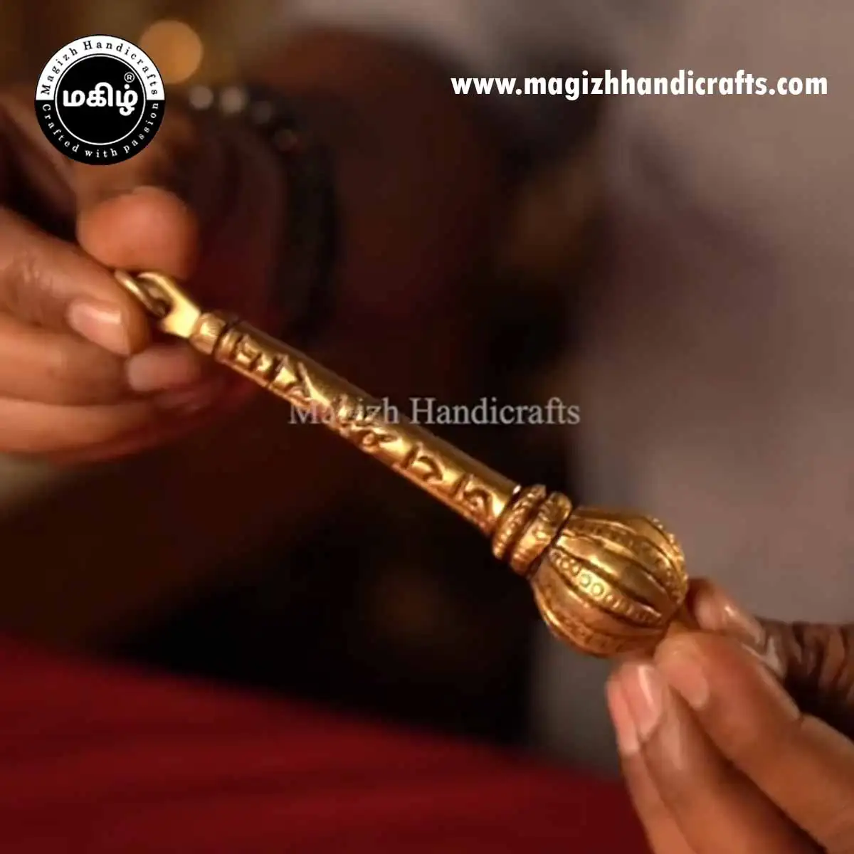 5 inches Brass Hanuman Gada - image 3