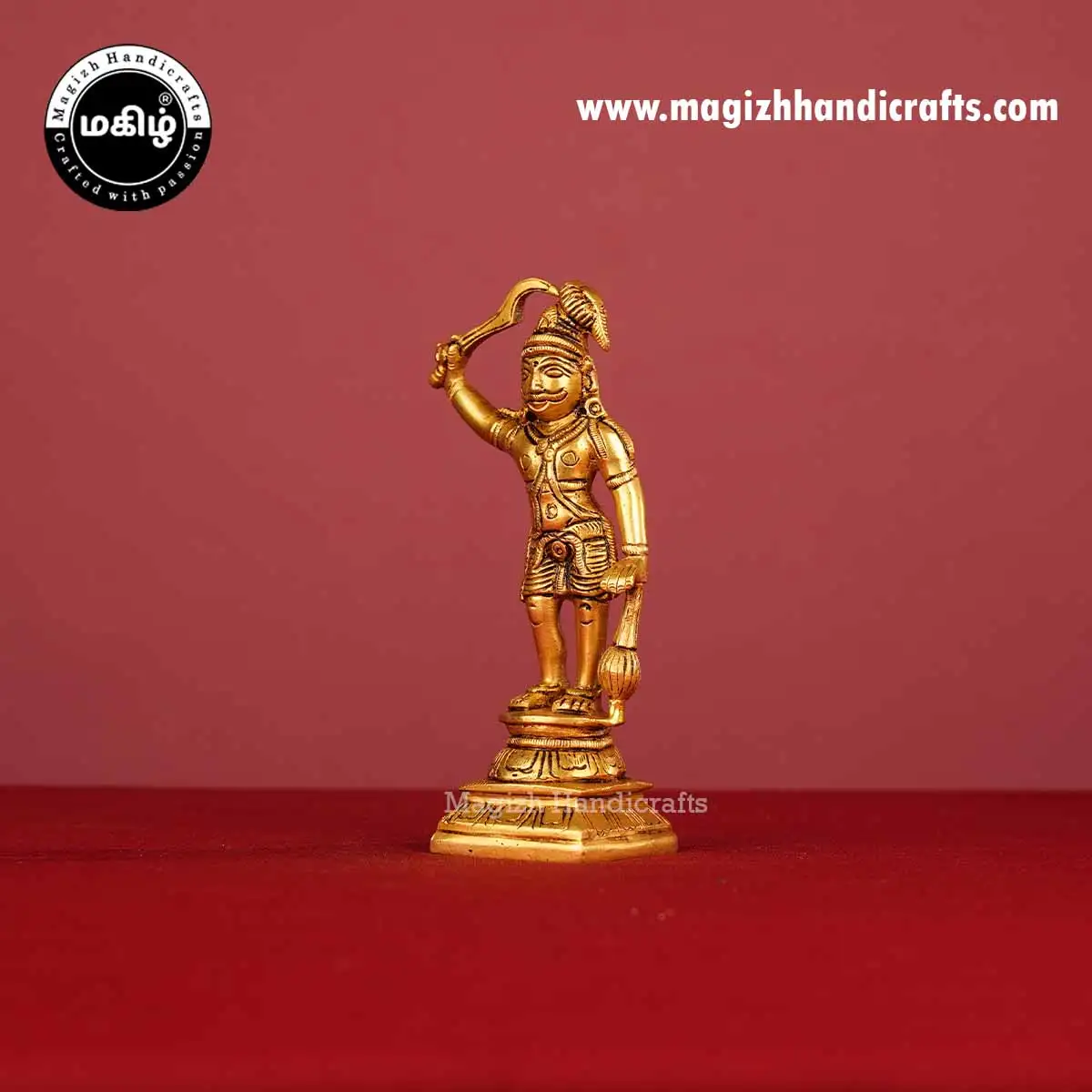 Brass god Karuppasamy idol - 6inch - image 3