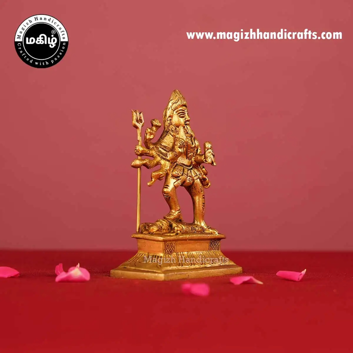 Brass goddess Kali idol - 4 inches - image 4