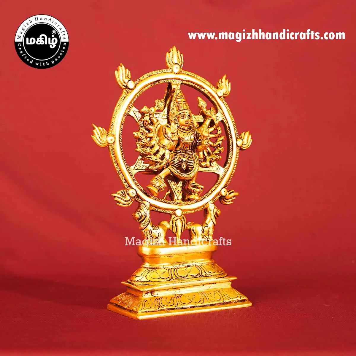 Brass Chakrathalwar - Narasimhar Idol - 9.5 inch - image 3