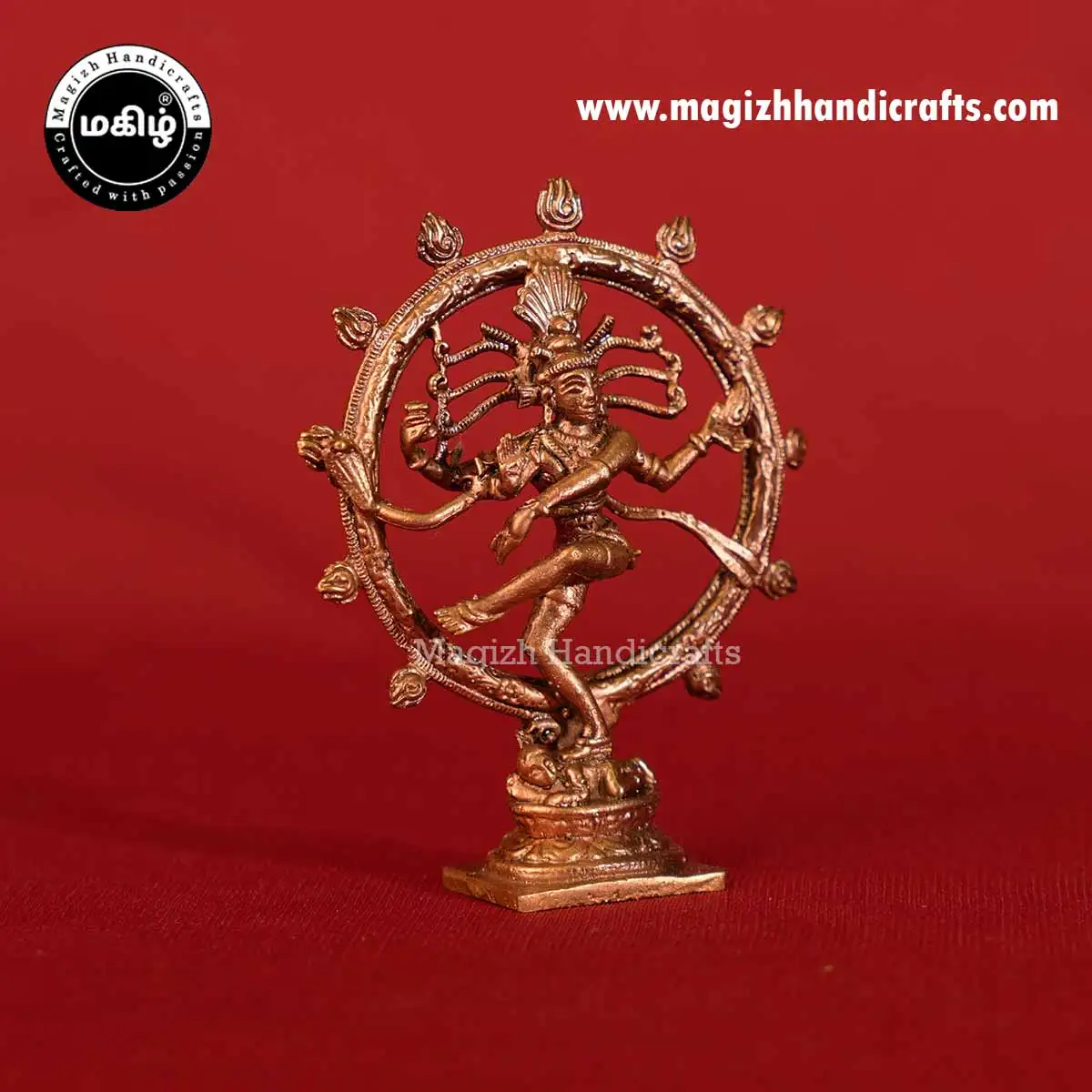 3.5 inches Copper Natrajar idol with Chakram - image 2