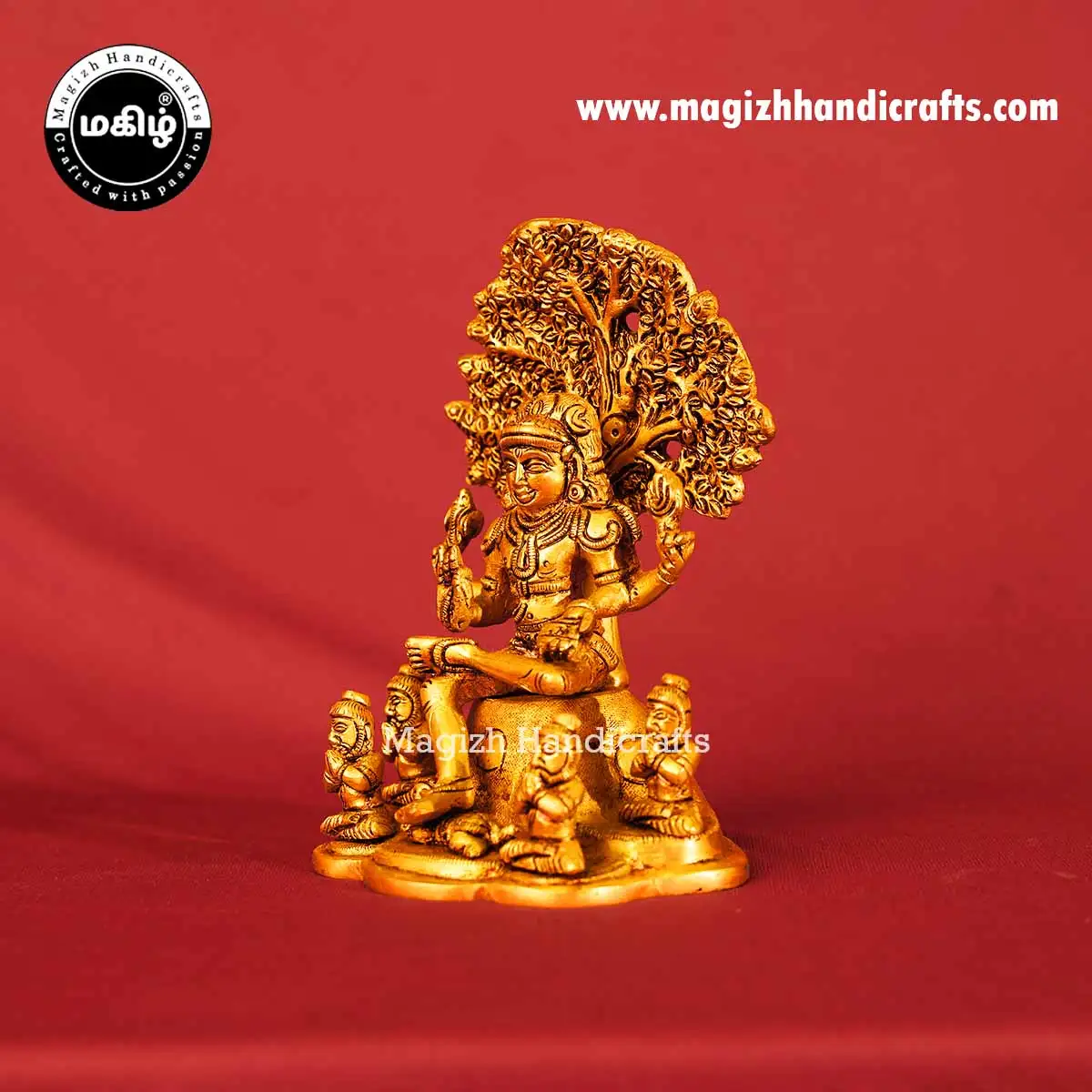 Brass Dakshinamurti idol - 7 inches - image 5