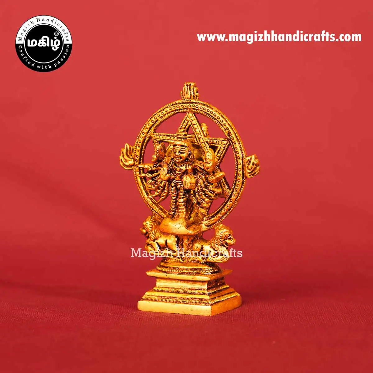 Brass Chakrathalwar - Narasimhar Idol -4 inches - image 4