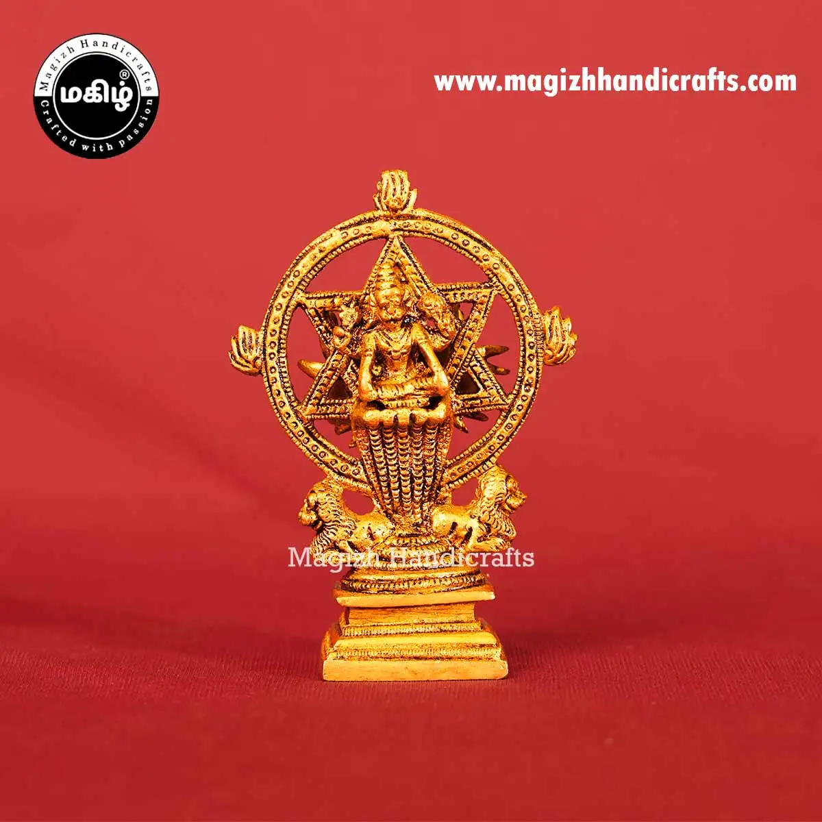 Brass Chakrathalwar - Narasimhar Idol -4 inches - image 5