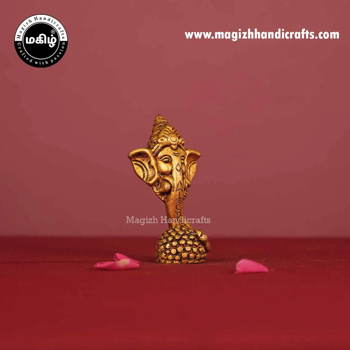 Brass Modern Laddoo Ganesha Idol - 3 Inch - image 4