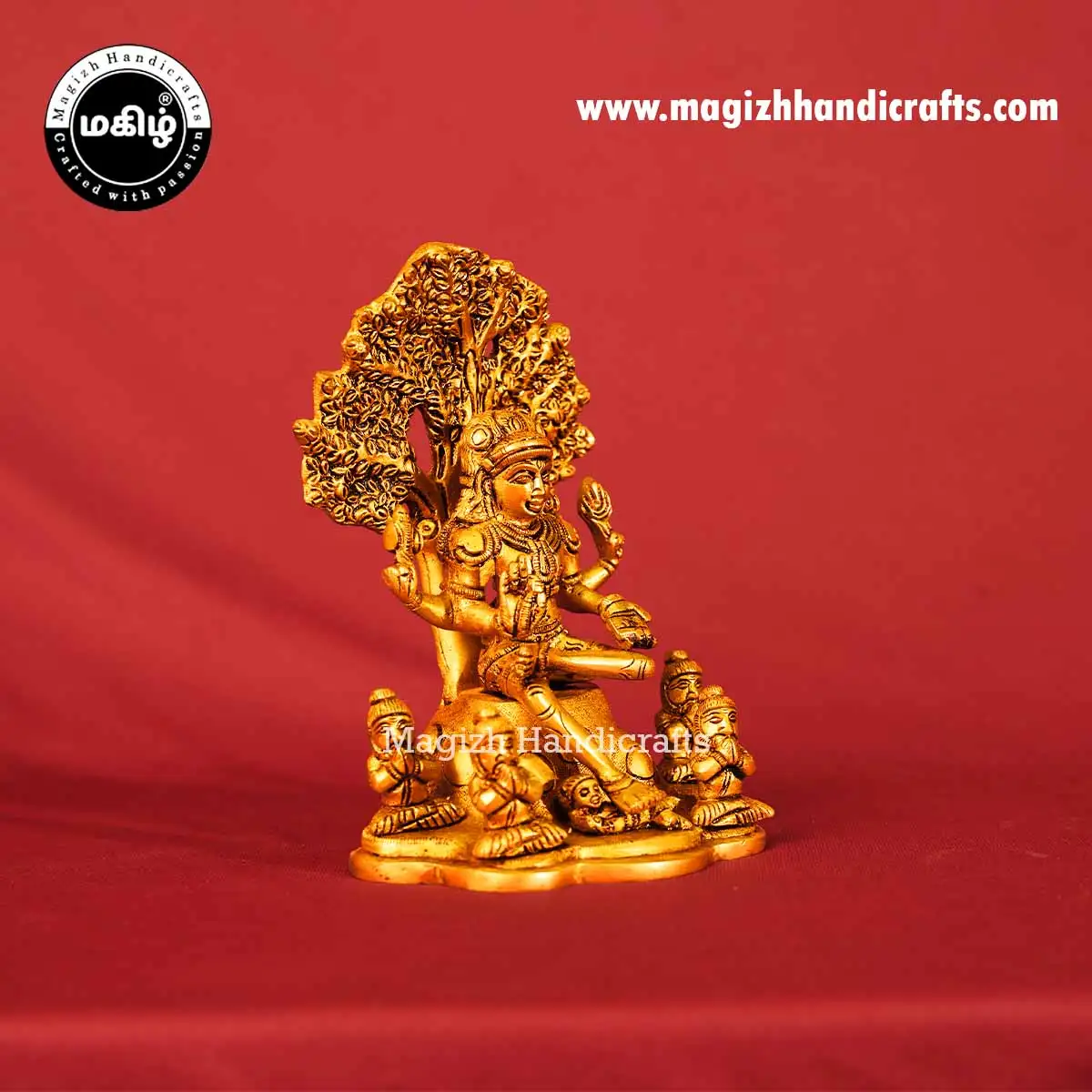 Brass Dakshinamurti idol - 7 inches - image 4