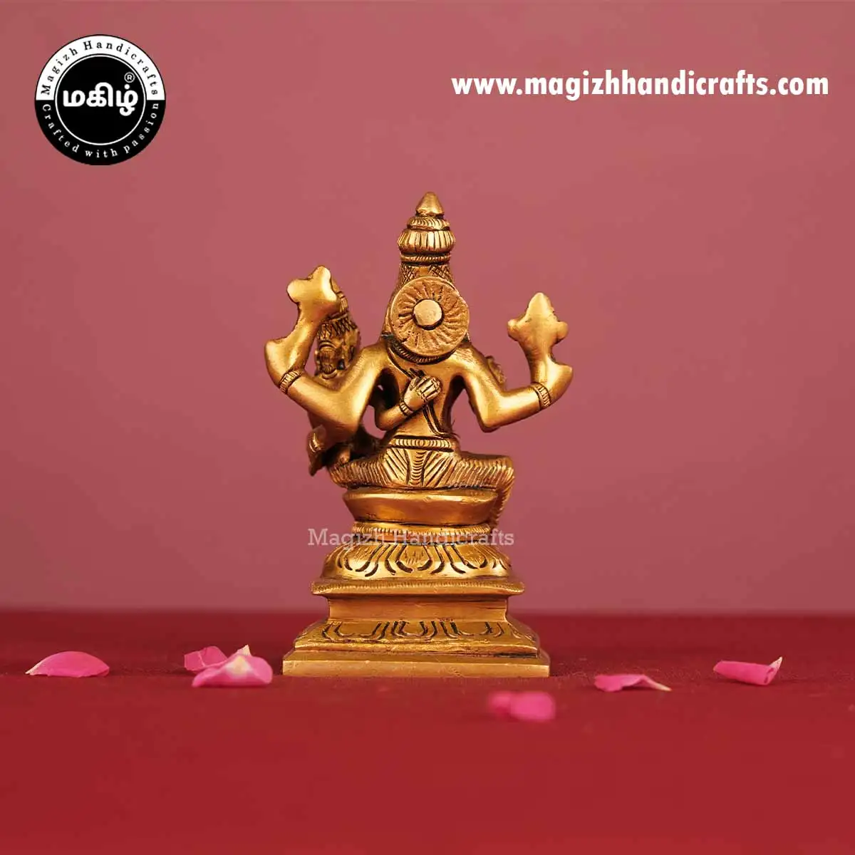 4.5 inches Brass Lakshmi Narasimhar idol - image 5
