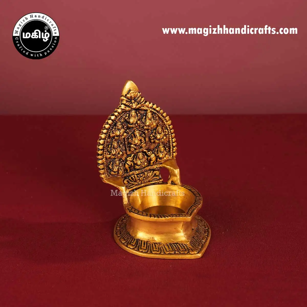 5 inches Brass Ashta Lakshmi Lamp - image 3