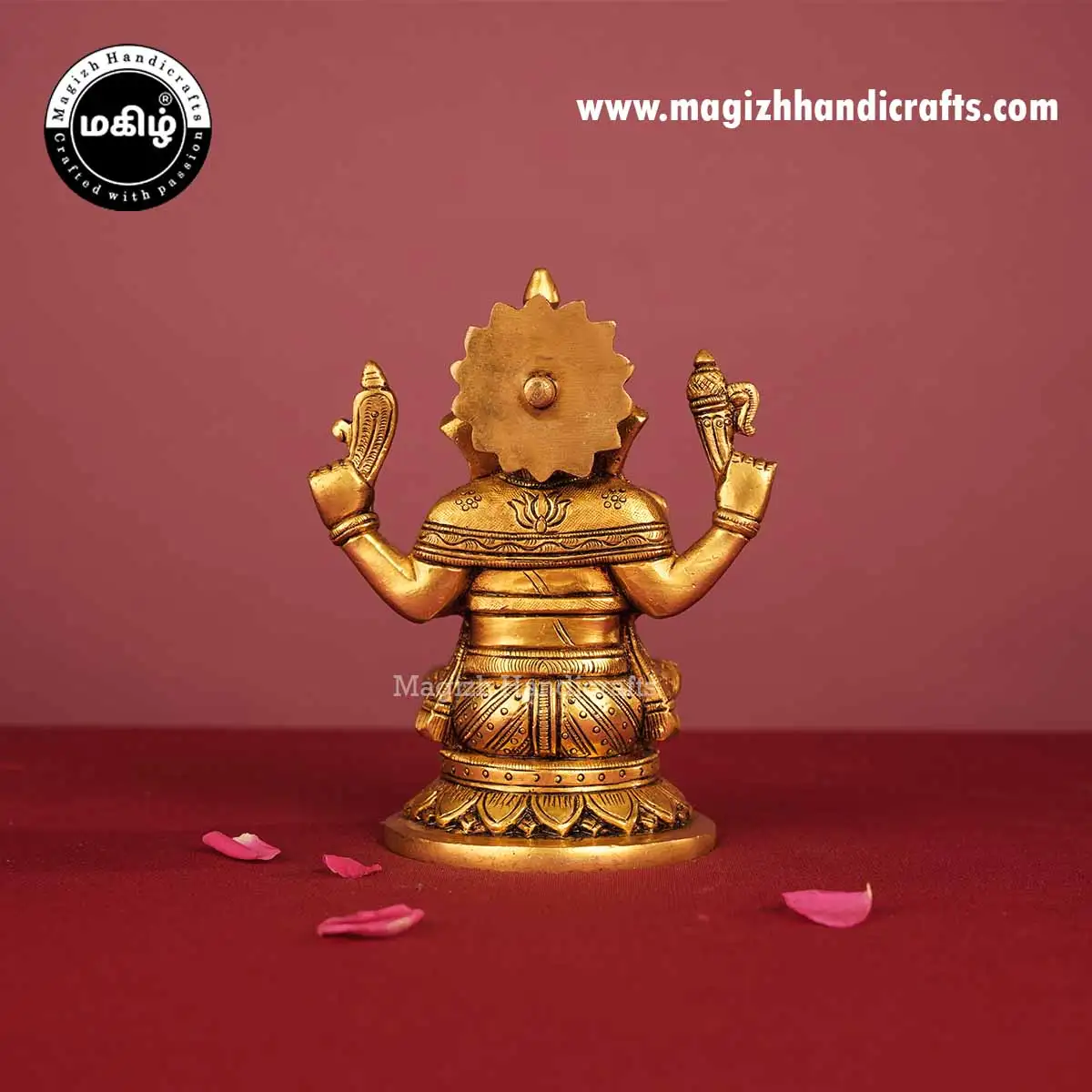 Brass Ganesh Idol Round Base - 5.5 Inch - image 5