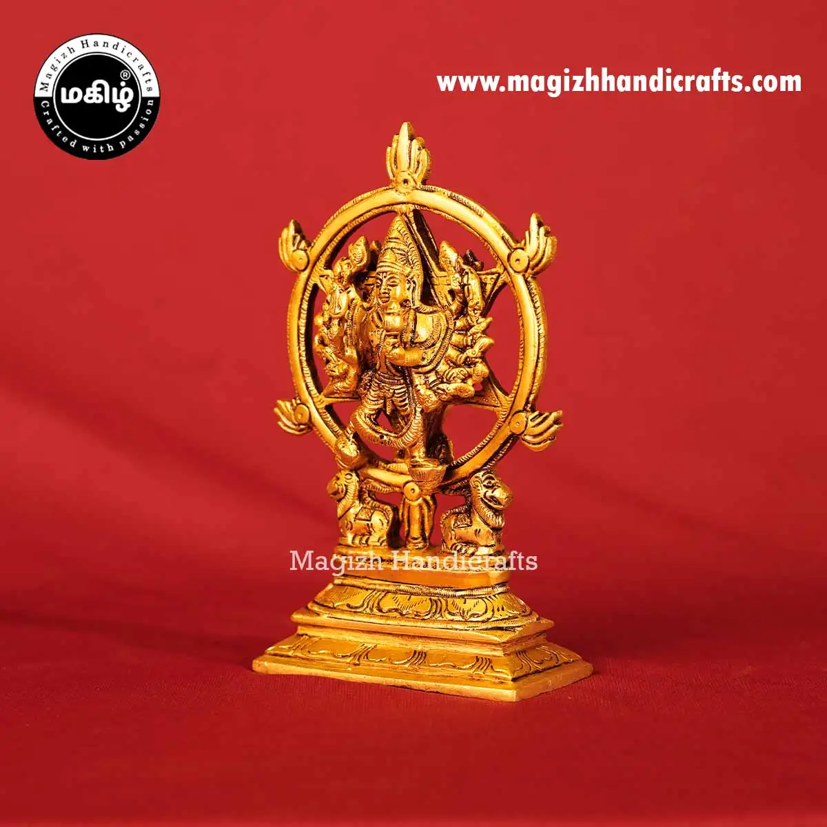 Brass Chakrathalwar - Narasimhar Idol - 7 inches - image 3