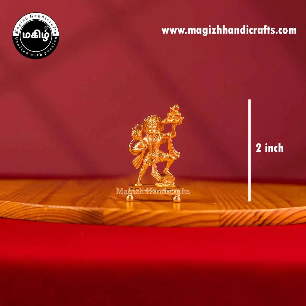 Impon Standing Hanuman with sanjeev idol - 2 inch - image 2