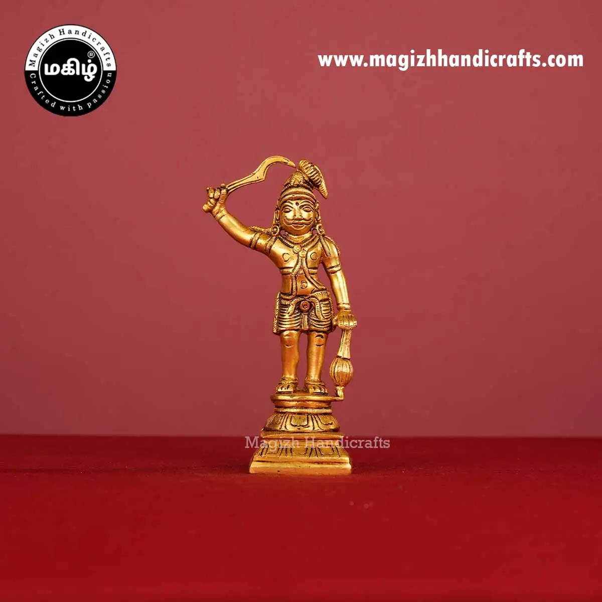 Brass god Karuppasamy idol - 6inch - image 4