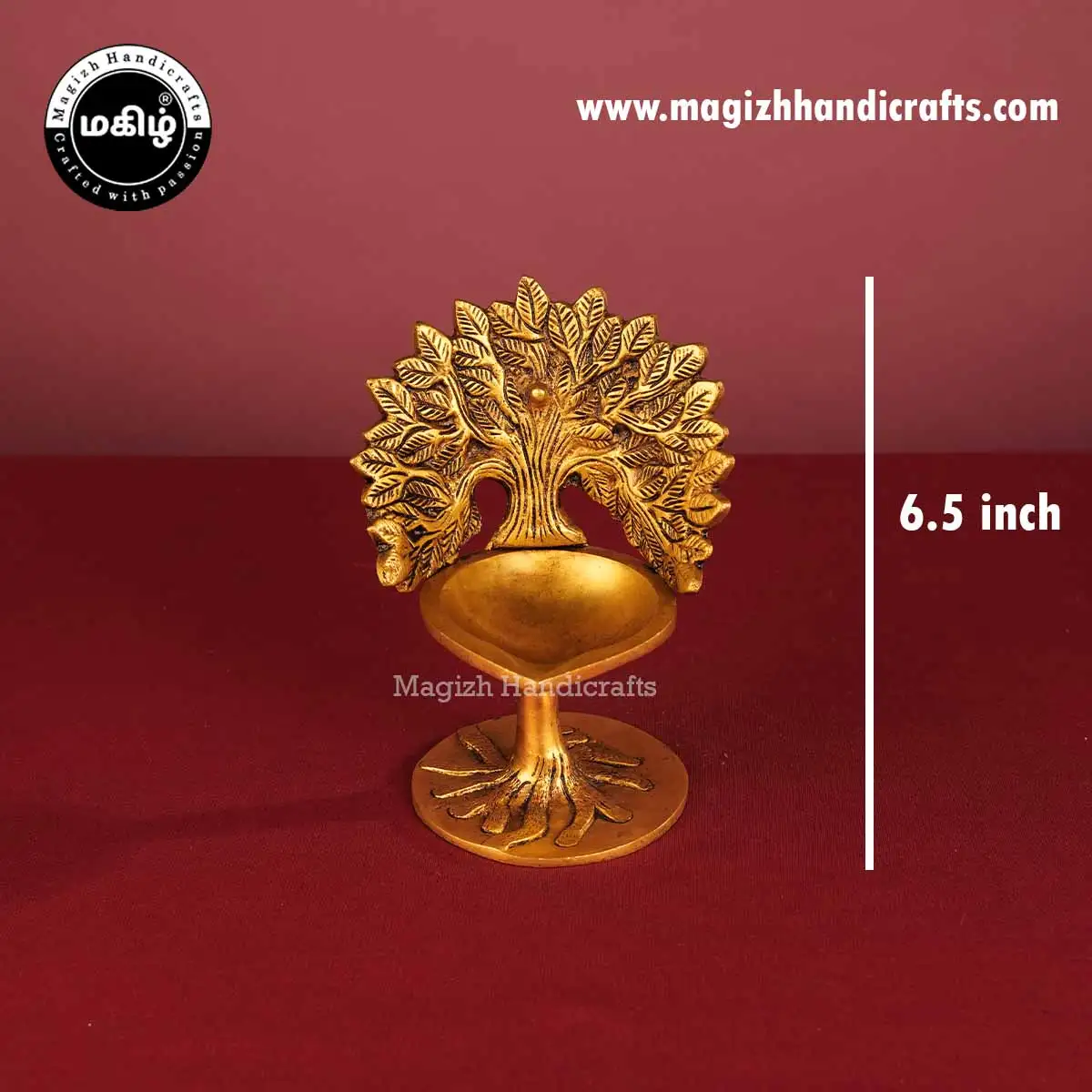 Brass Kalpavriksham tree Lamp - 6.5 inches - image 2
