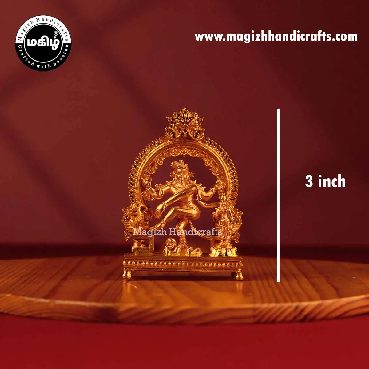 Impon god Natrajar and Sivagami amman idol with Thiruvachi - 3 inch - image 2