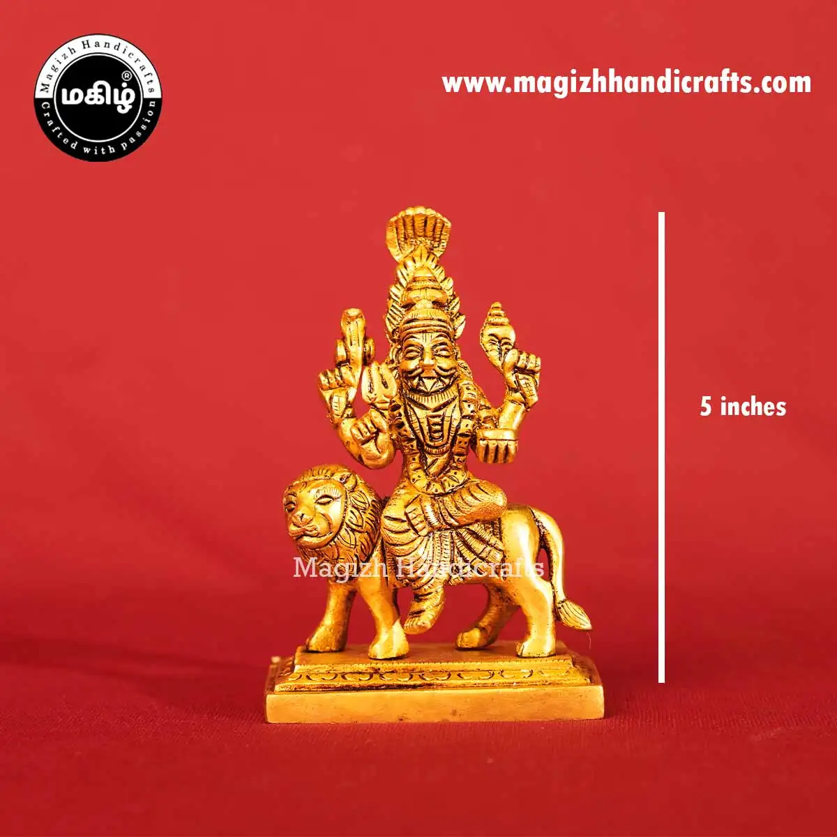 5 inch brass Pratyangira devi idol - image 2