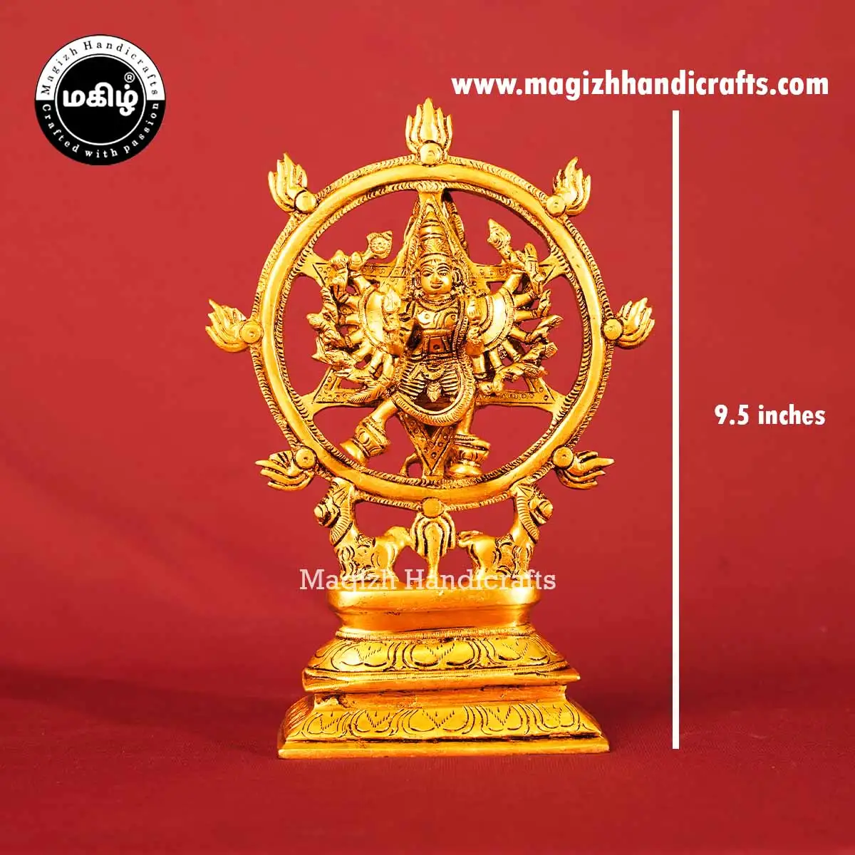 Brass Chakrathalwar - Narasimhar Idol - 9.5 inch - image 2