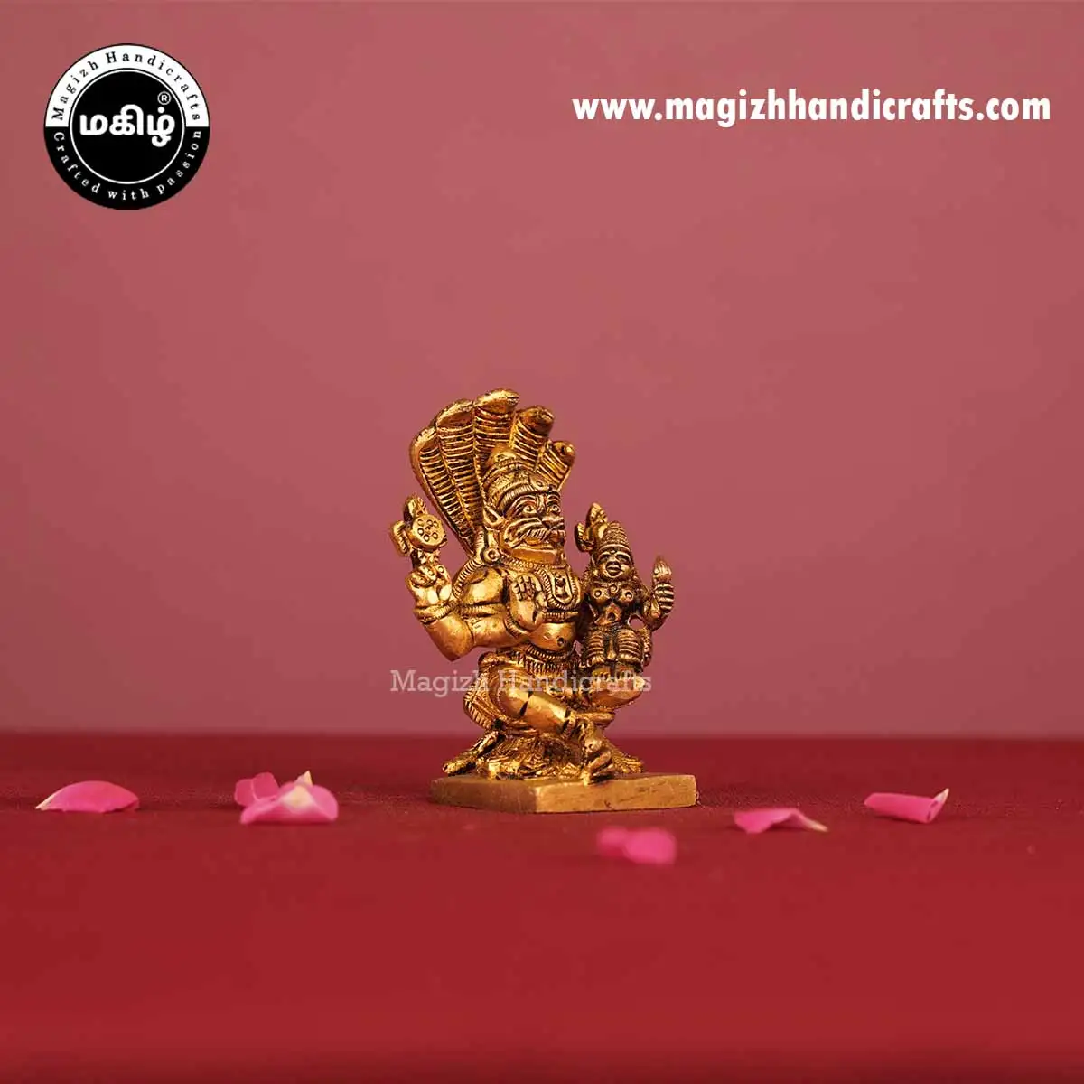 Brass Snake Narasihma Lakshmi - 3.5 inch - image 3