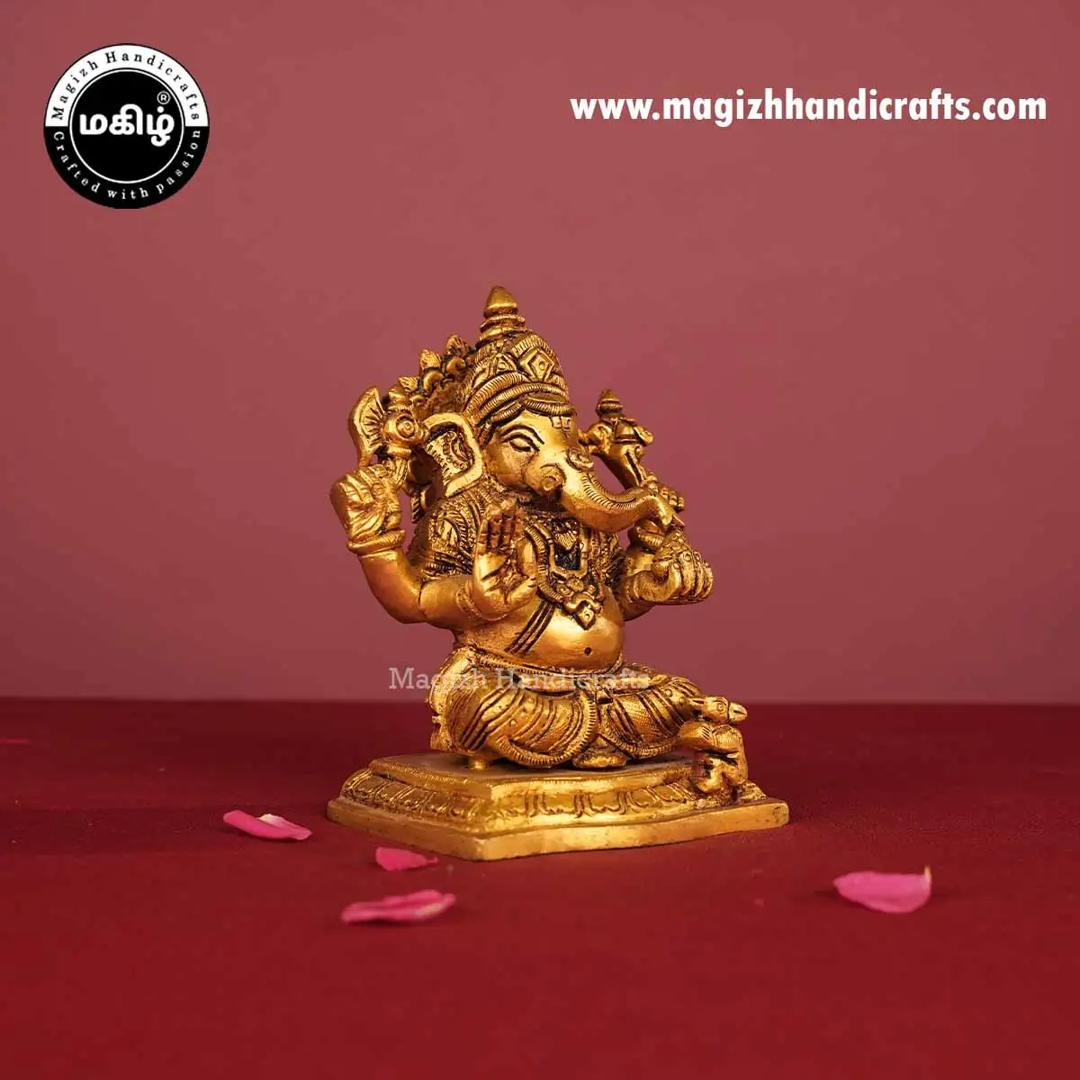 Brass Ganesh Idol - 5 Inch - image 4