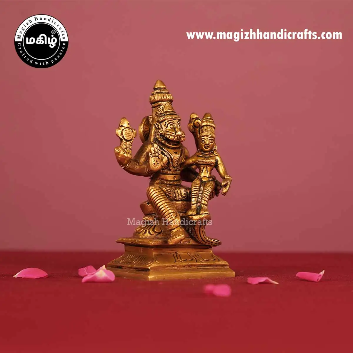 4.5 inches Brass Lakshmi Narasimhar idol - image 4