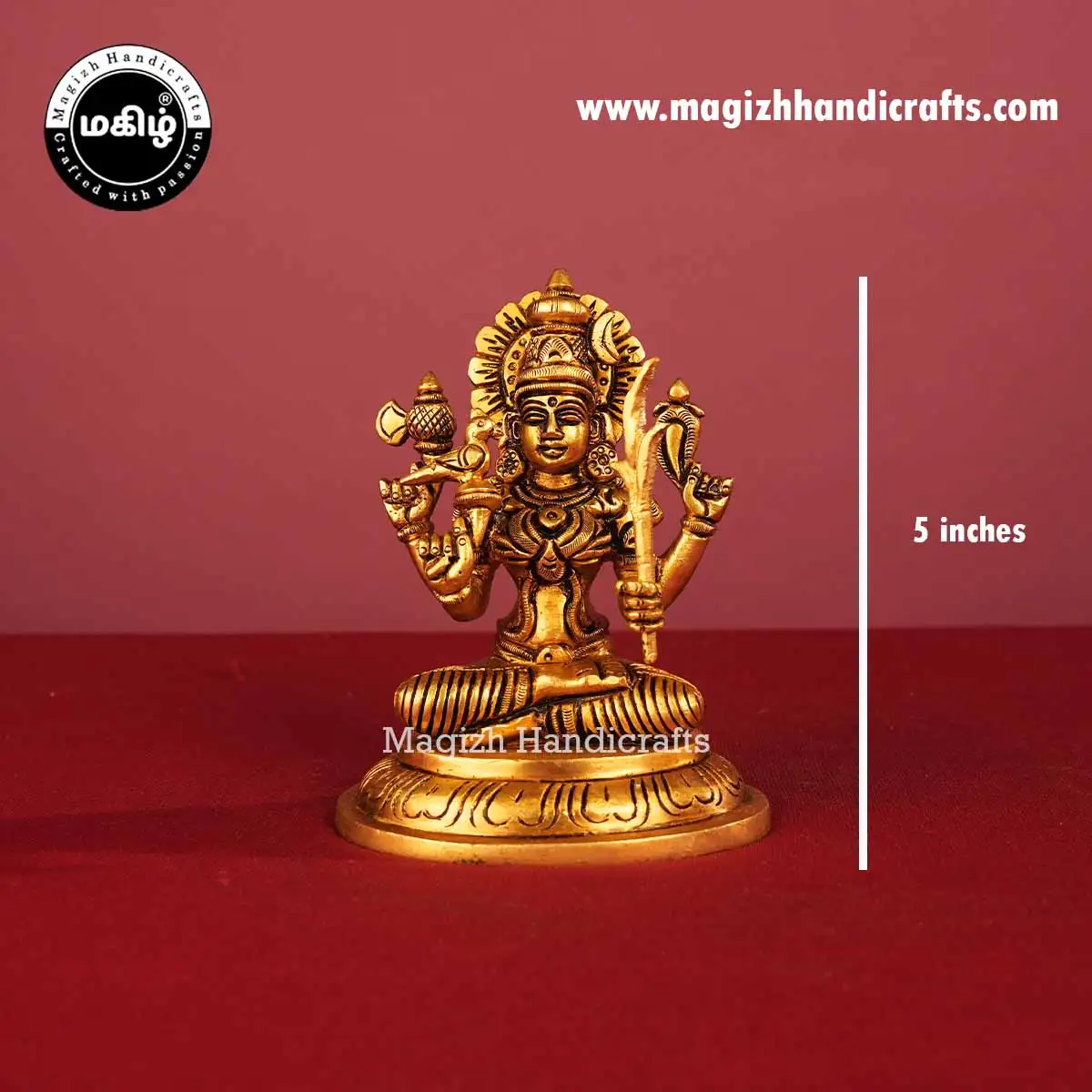 5 Inch Brass Kamakshi Amman Idol - image 2