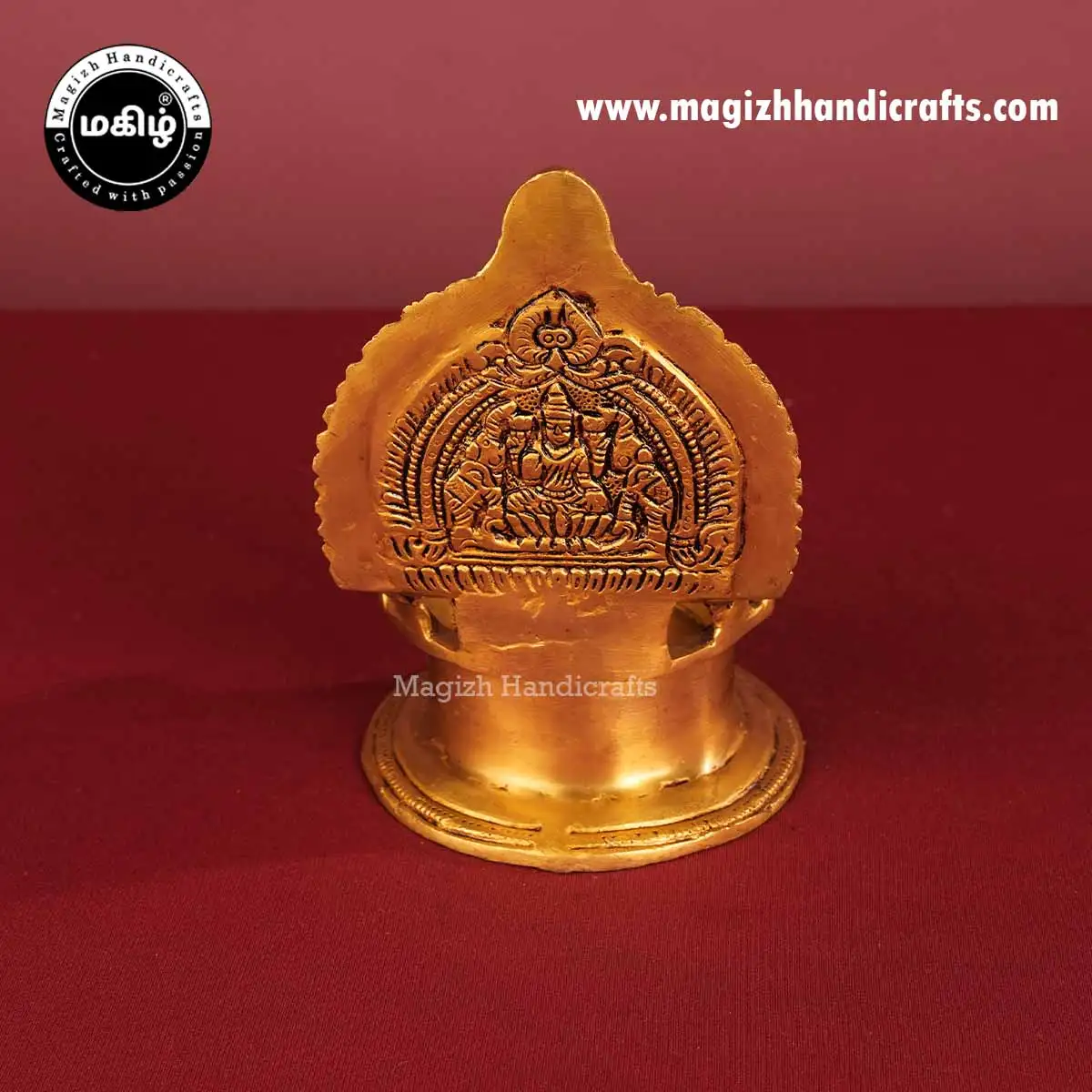 Brass Gaja Lakshmi Kamakshmi Lamp - 6.5 inches - image 5