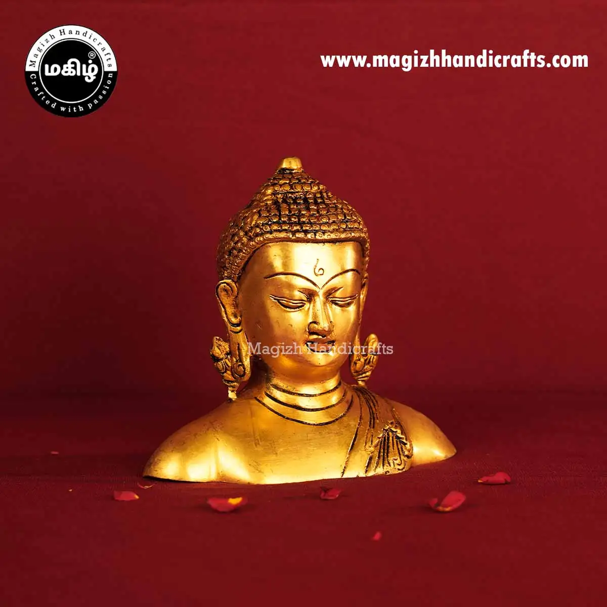 Brass Buddha Half Idol - 6 Inches - image 4
