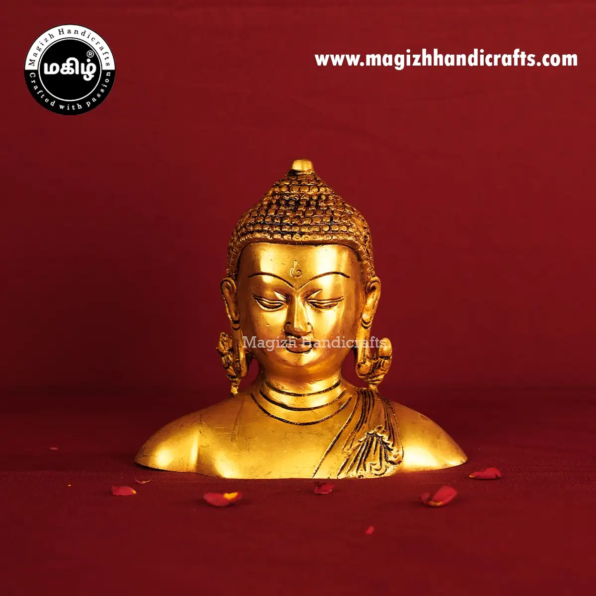 Brass Buddha Half Idol - 6 Inches - image 1