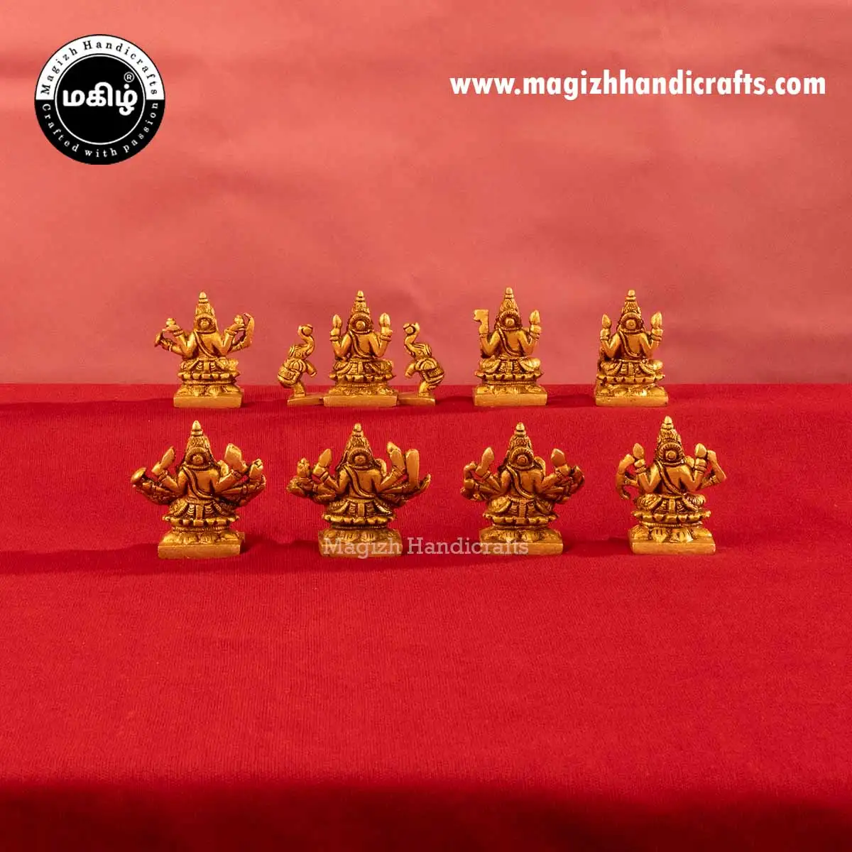 2 Inch Brass Ashta Lakshmi Idols Set - image 4