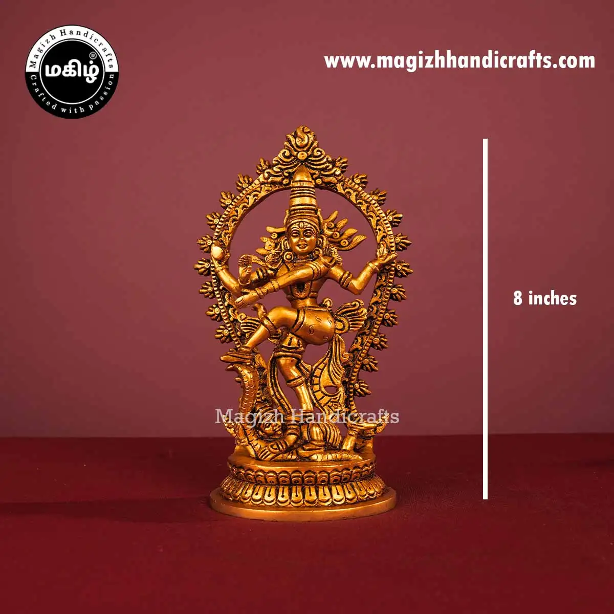 Brass Natarajar idol - 8 inches - image 2