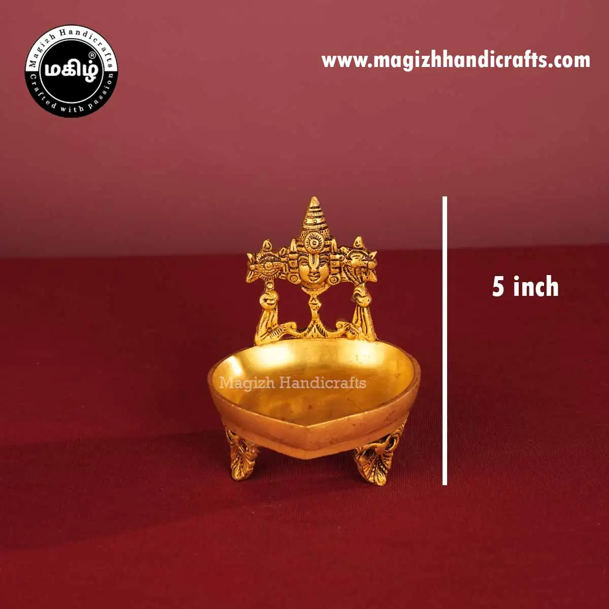 5 Inch Brass Lord Balaji Face Lamp - image 2