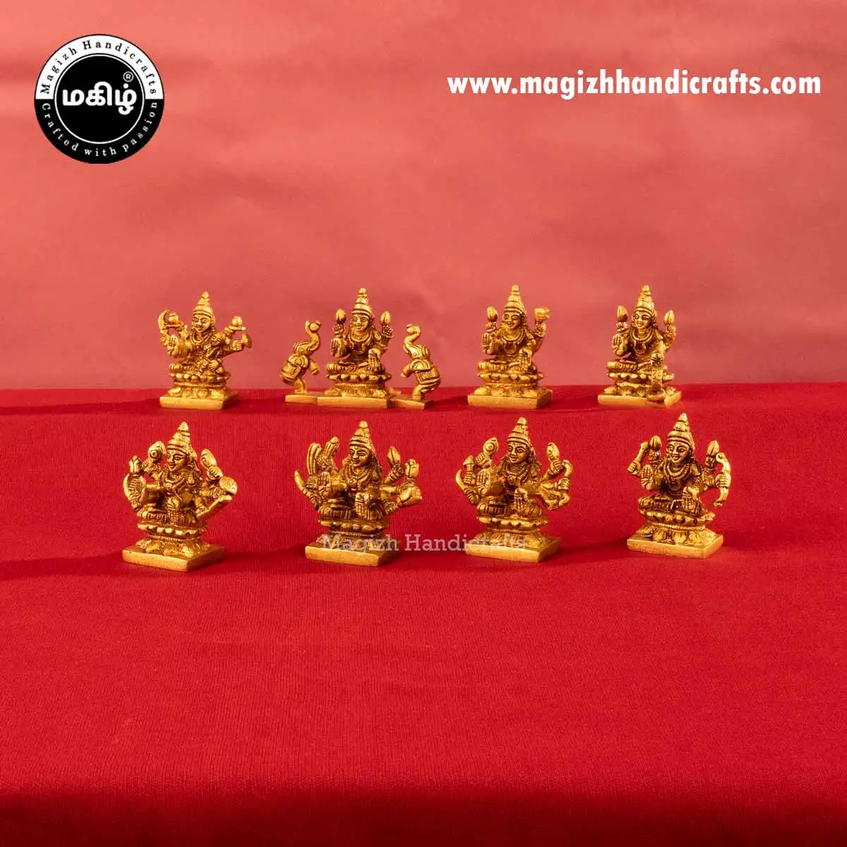 2 Inch Brass Ashta Lakshmi Idols Set - image 3