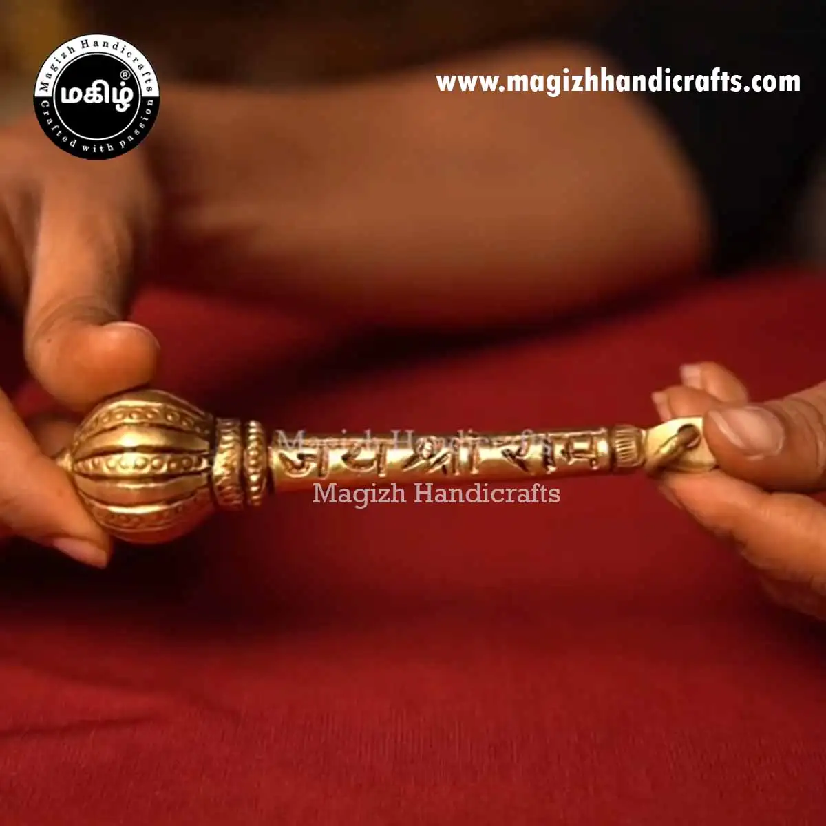 5 inches Brass Hanuman Gada - image 2