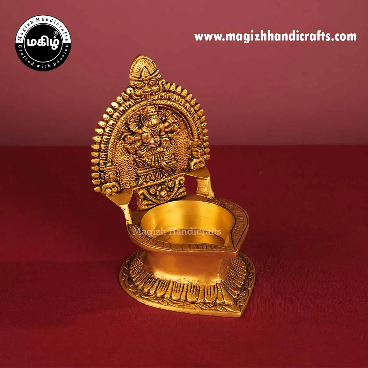 Brass Varahi amman Kamakshmi Lamp - 7 inches - image 3