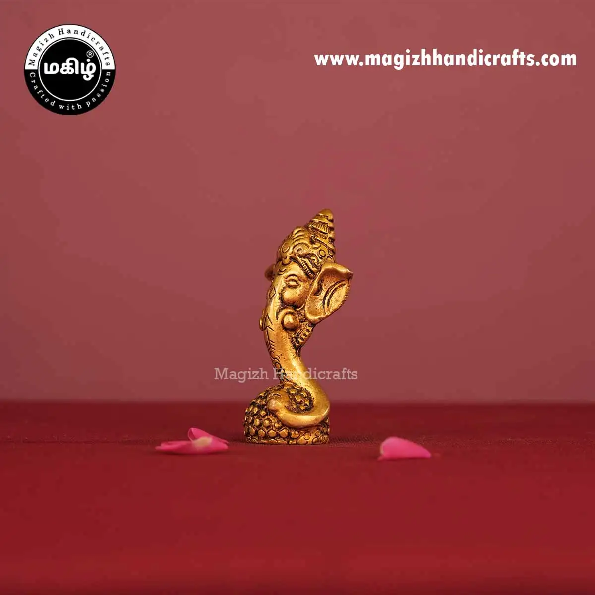 Brass Modern Laddoo Ganesha Idol - 3 Inch - image 3