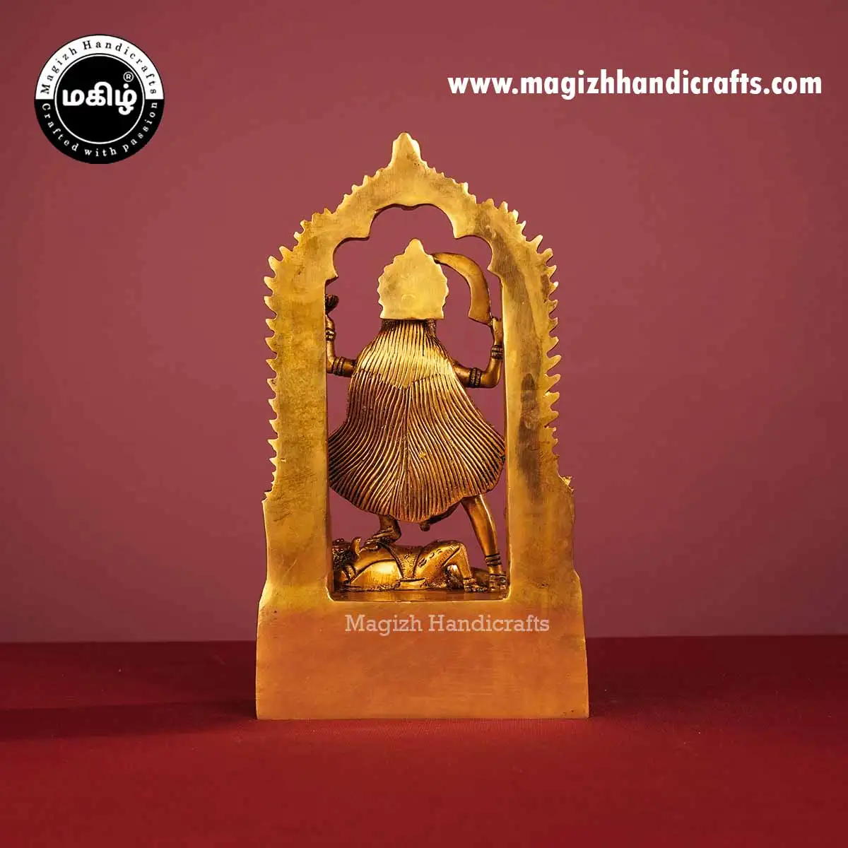Brass goddess Kali idol - 10 inches - image 5
