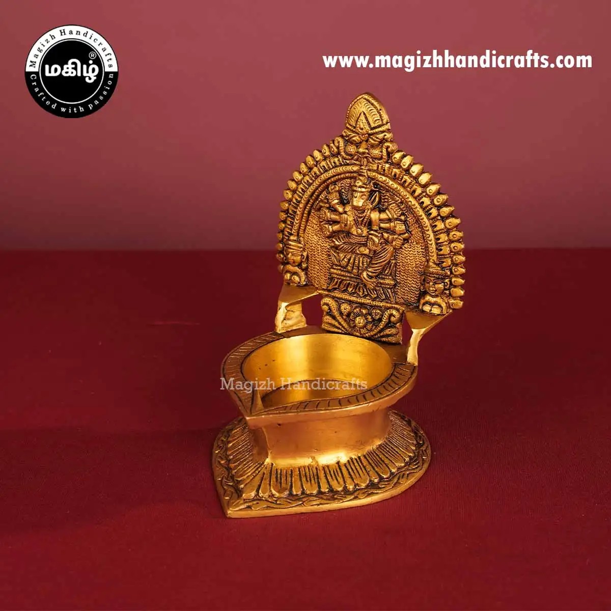 Brass Varahi amman Kamakshmi Lamp - 7 inches - image 4