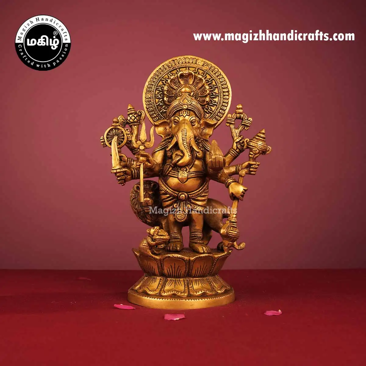 Brass Kan Drishti Ganesha Idol - 11.5 Inches - image 1