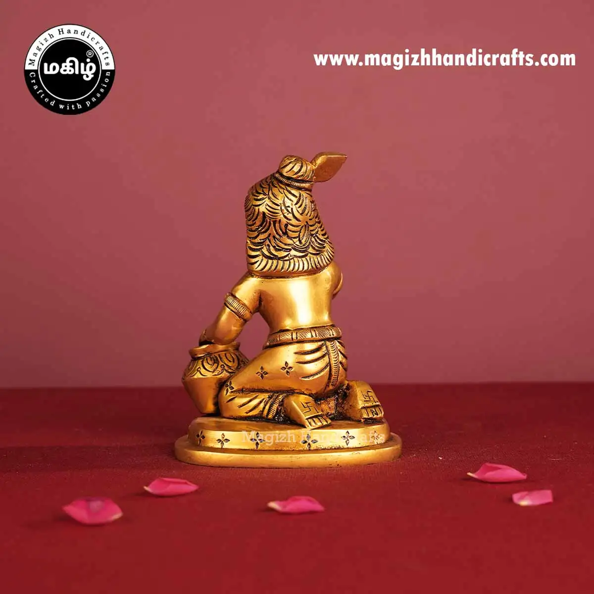Brass Matka Krishna idol - 5 inches - image 5