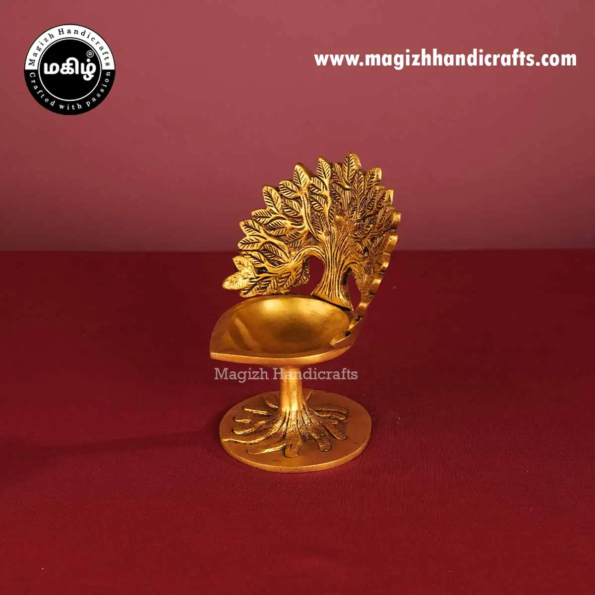Brass Kalpavriksham tree Lamp - 6.5 inches - image 3