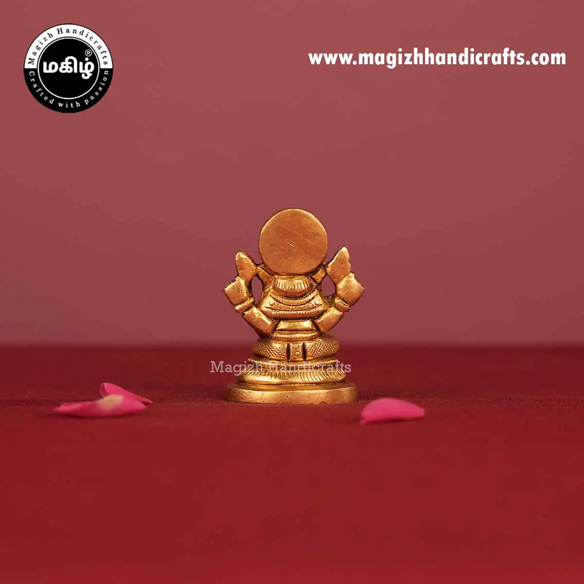 Brass Ganesha Oval Base Idol - 2 Inch - image 5