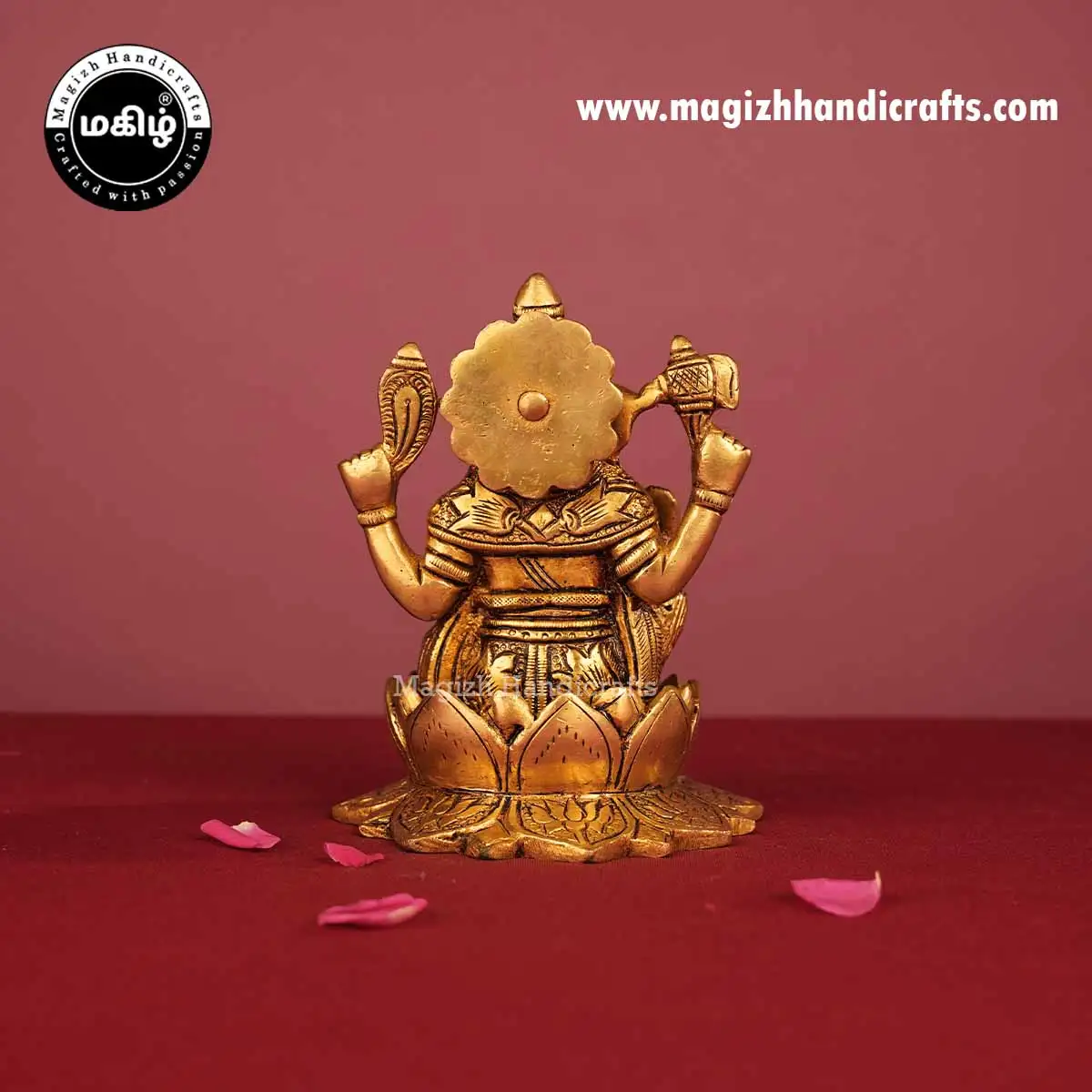 Brass Lotus Ganesh Idol - 5 Inch - image 5