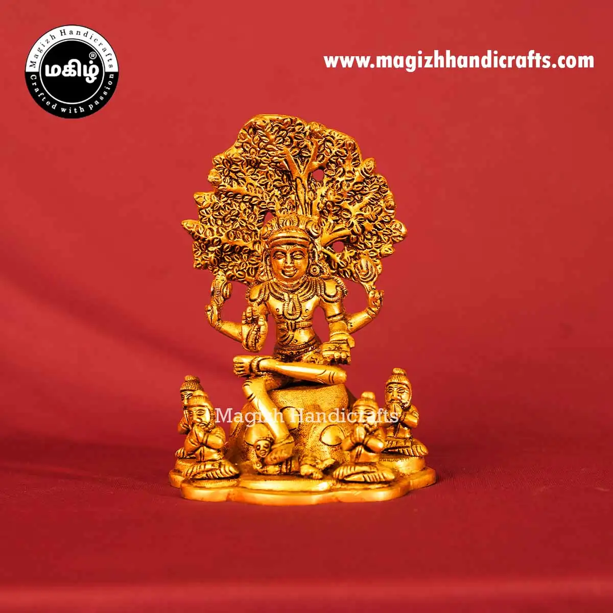 Brass Dakshinamurti idol - 7 inches - image 1