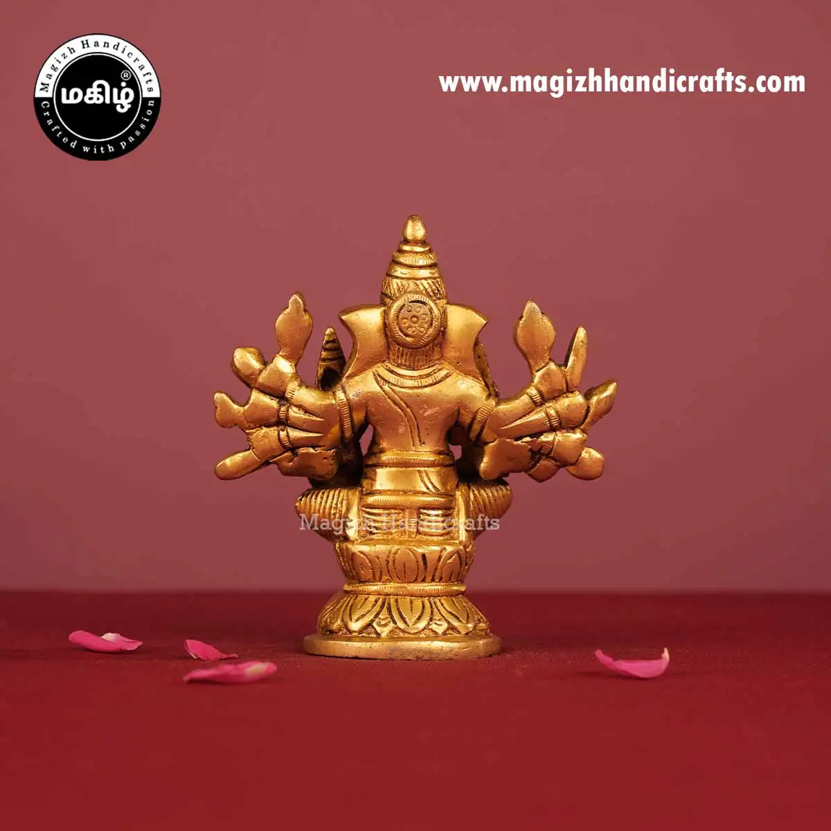 Brass Ridhi Sidhi Vinayagar Idol - 5 Inch - image 5