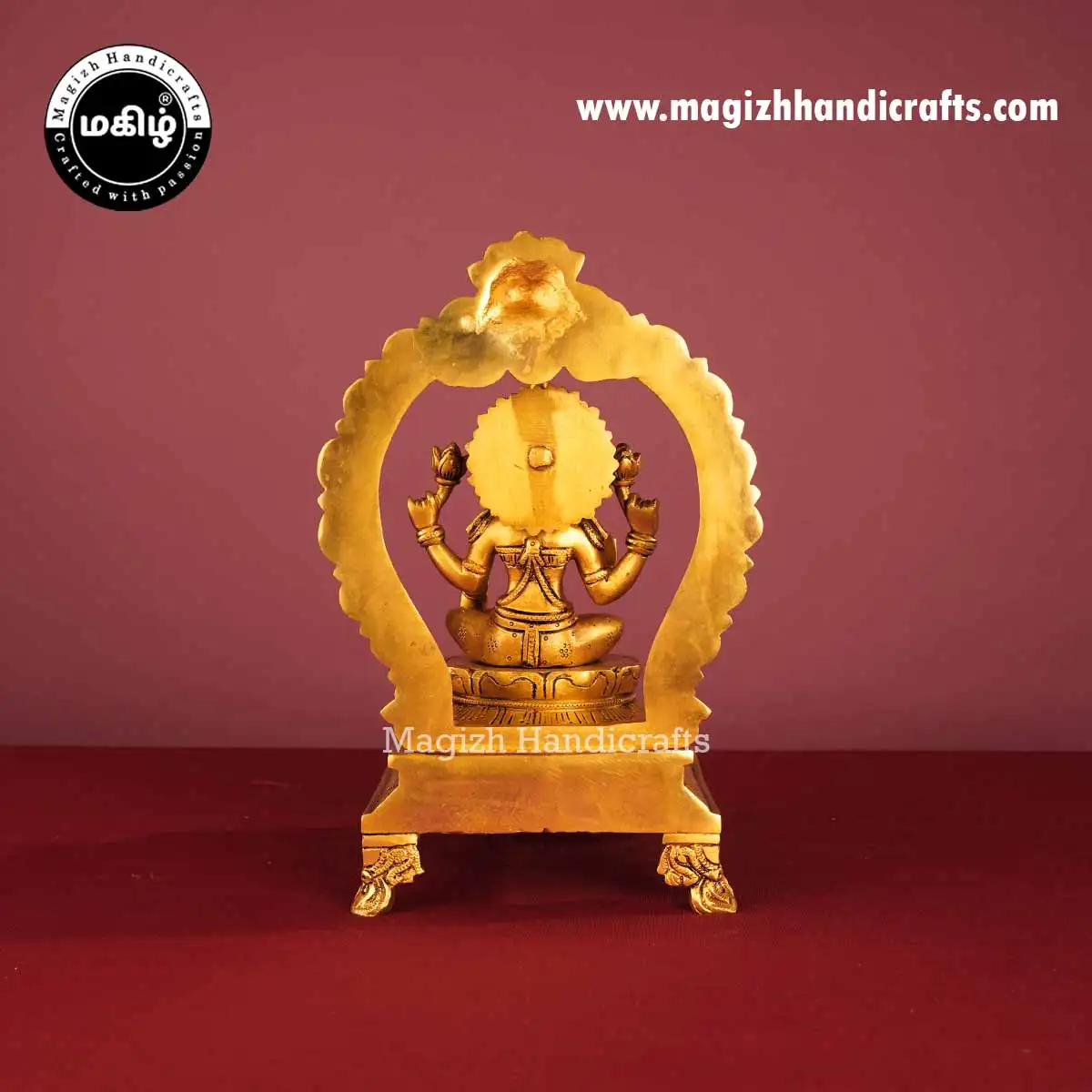 Brass Lakshmi idol with prabavalli - 11 inches - image 5