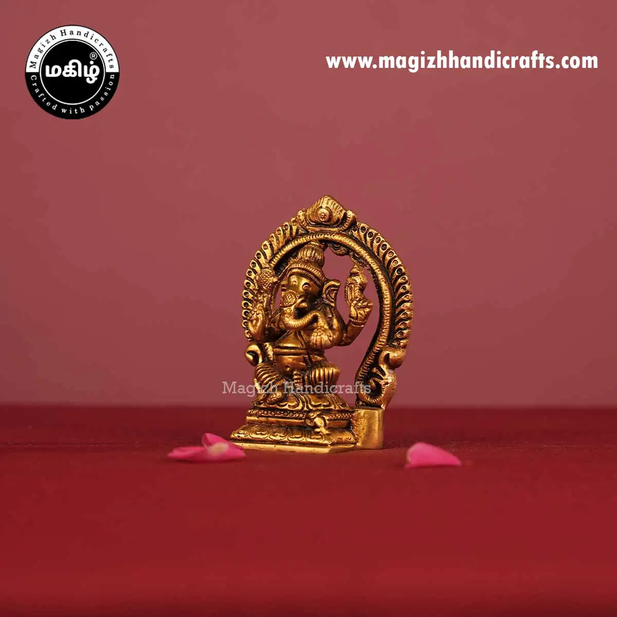 Brass Frame Ganesha Idol - 3.5 inch - image 4