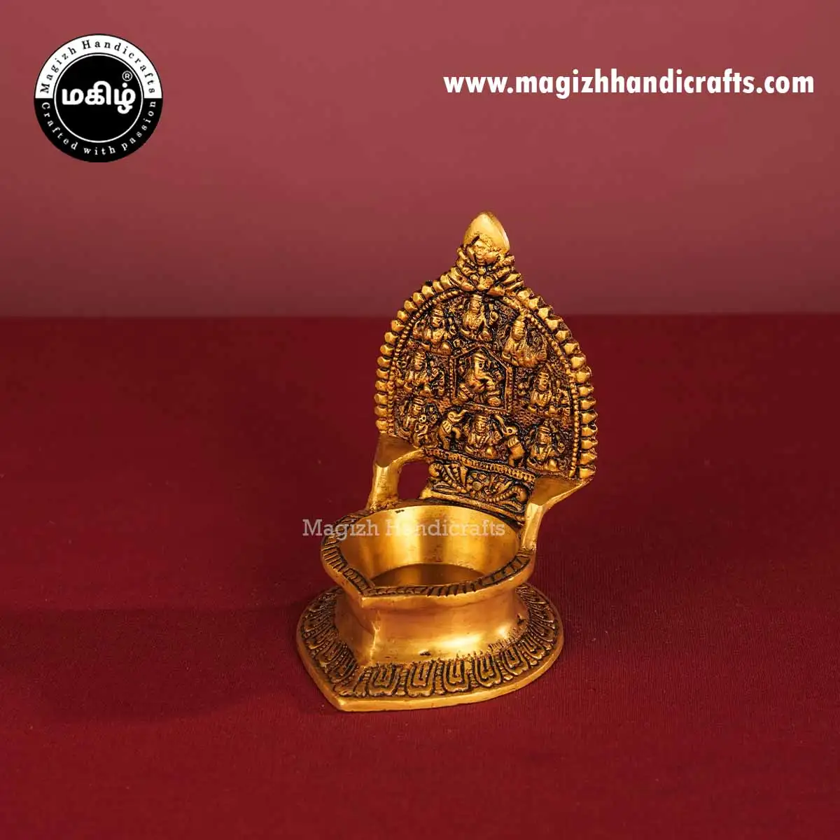 5 inches Brass Ashta Lakshmi Lamp - image 4